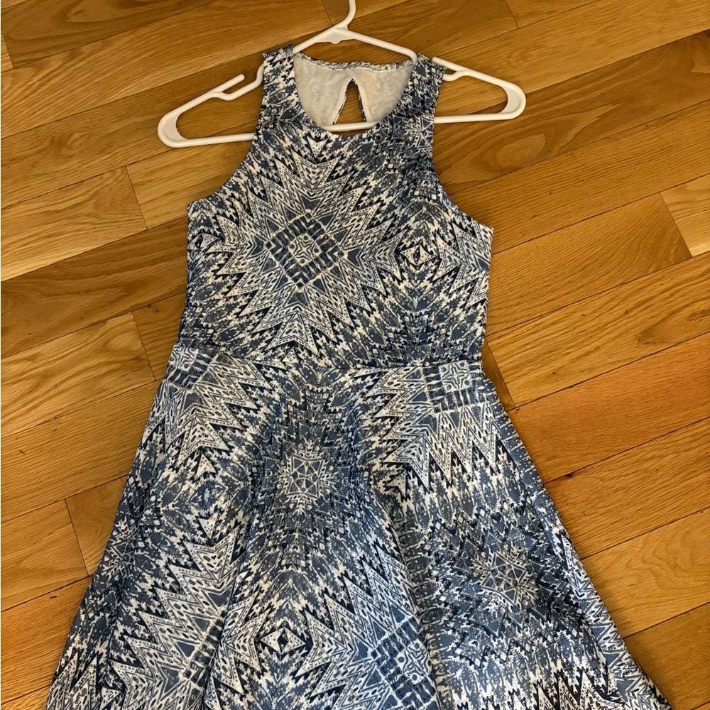 Aeropostale Blue and White Patterned Dress